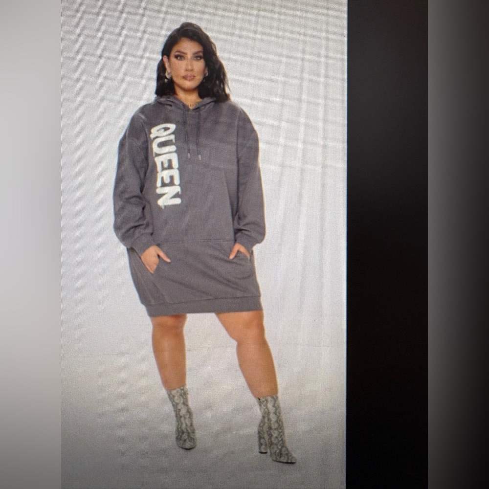Fashion Nova Black Hoodie with QUEEN Print